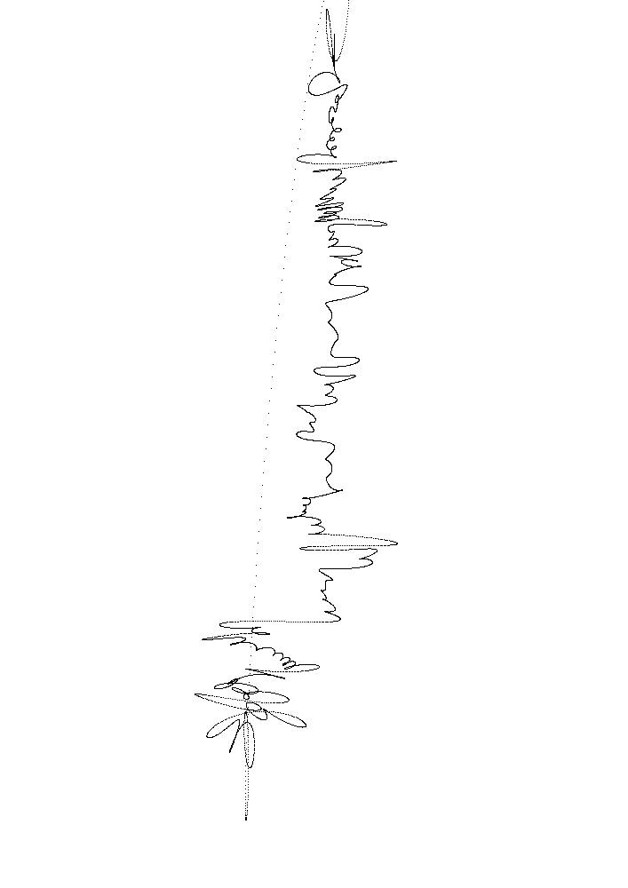 Animation: the reindeer drawing builds up from a simple line to the full outline as more Fourier components are added