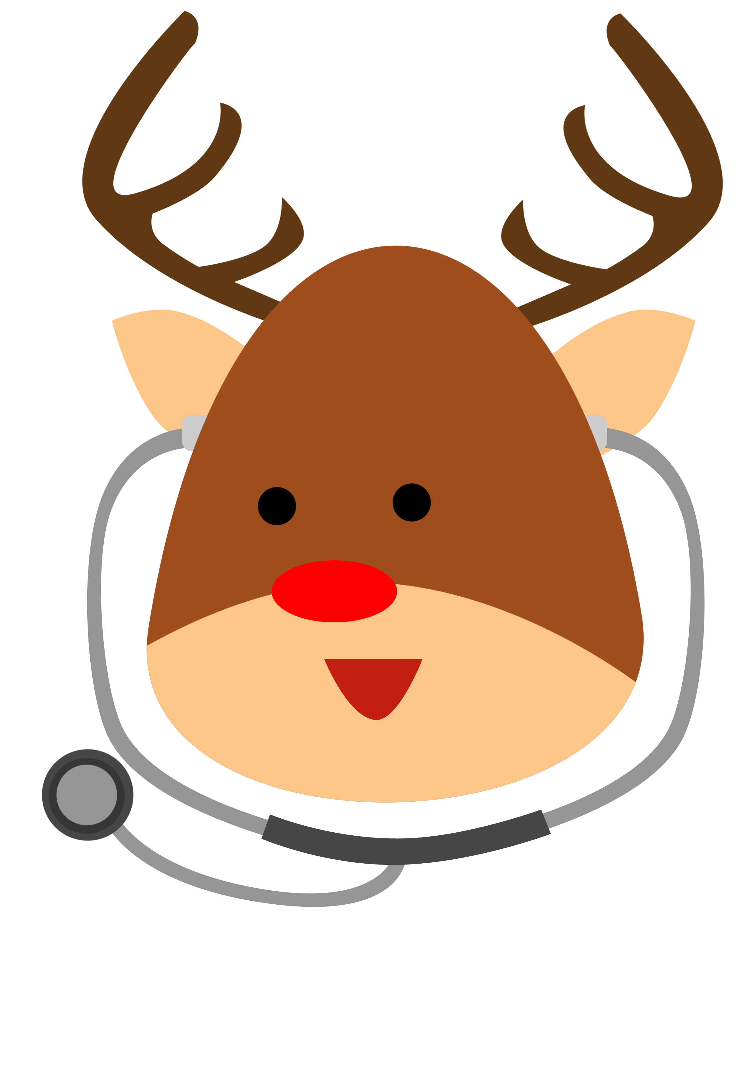 The original cartoon reindeer photograph, in colour